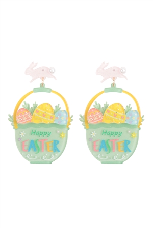 S1-8-3-ME90760MLT - HAPPY EASTER EGG BASKET DROP EARRINGS-MULTICOLOR/1PC