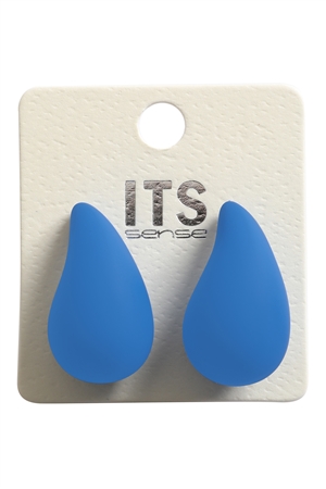 S1-8-2-ME91044BLU - TEARDROP SHAPE ACRYLIC STUD EARRINGS-BLUE/1PC