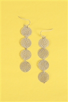 SA4-3-4-ME91204RD - FOUR ROUND FILI DROP EARRINGS-SILVER/1PC