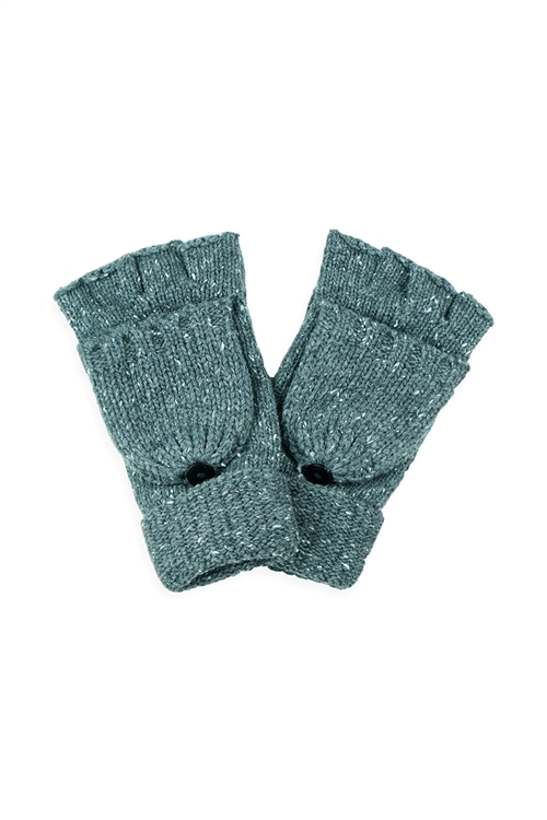 S21-4-3-MG0019CH - CONVERTIBLE GLOVES(FINGERLESS AND MITTENS) ACRYLIC CHARCOAL/6PCS