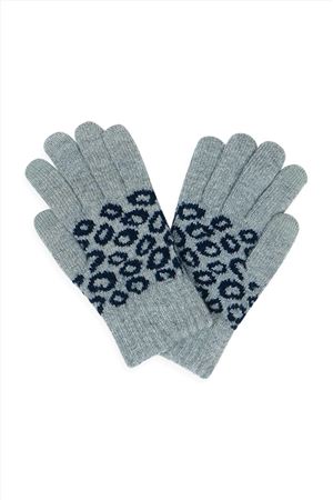 S23-7-2-MG0039GR-1 - LEOPARD KNIT SMART TOUCH GLOVES-GRAY/1PC