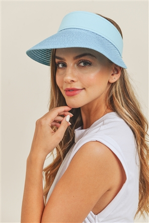 S20-12-5-MH0063TQ-1 - SOLID VISOR SUN HAT - TURQUOISE/1PC