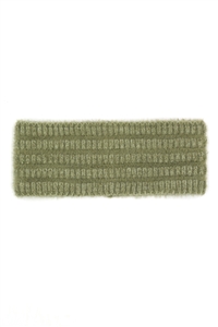 S30-1-1-MH0183 - FUZZY CABLE KNIT HEADBAND-OLIVE/6PCS