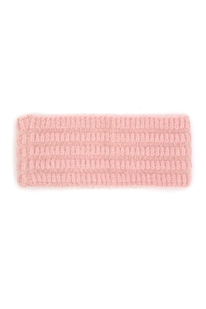 S30-1-1-MH0183 - FUZZY CABLE KNIT HEADBAND-PINK/6PCS