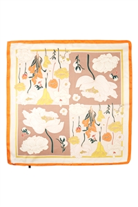 S30-1-1-MI-BS0018-OR - FLOWER PRINT BANDANA-ORANGE/6PCS