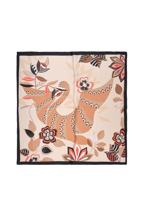 discontinued--S30-1-1-MI-BS0025-BE - FLOWER PRINT BANDANA-BEIGE/6PCS