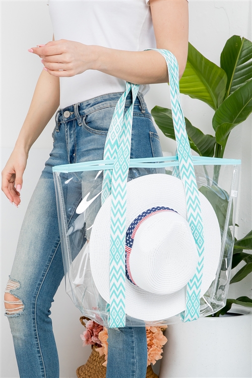 S30-1-1-MI-MB0193-MT - HAT CARRYING CLEAR TOTE BAG-MINT/6PCS