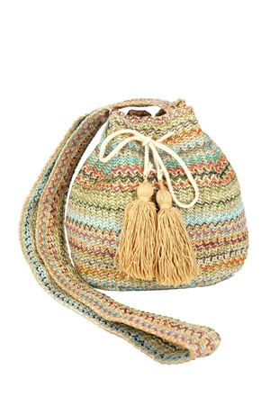 S30-1-1-MB0235- - MULTI COLOR STRIPED BUCKET BAG/6PCS