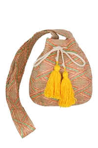 S30-1-1-MB0239- CO - SOLID BUCKET BAG WITH AZTEC STRAP/6PCS