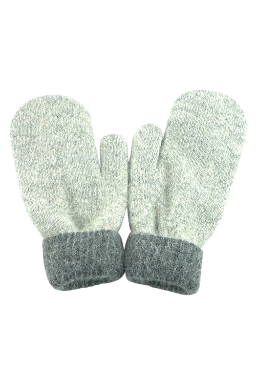 S30-1-1-MG0012GR-TWO TONE MITTENS-GRAY/6PCS