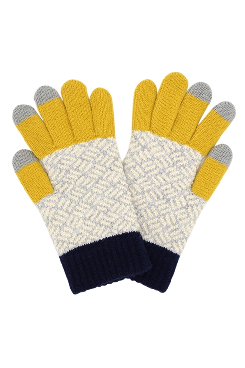 S30-1-1-MG0055YE-STRANDED MULTI COLOR SMART GLOVES-YELLOW/6PCS