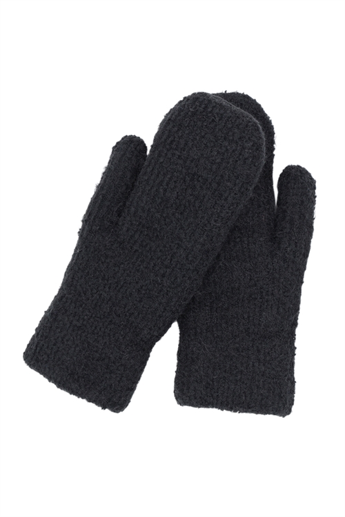 S30-1-1-MG0056BK-FUZZY STRIPE MITTENS-BLACK/6PCS