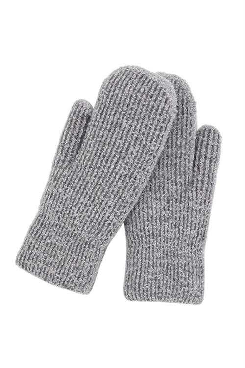 discontinued--S30-1-1-MG0056GR-FUZZY STRIPE MITTENS-GRAY/6PCS