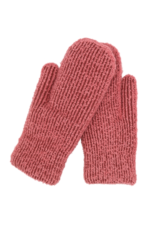 S30-1-1-MG0056PK-FUZZY STRIPE MITTENS-PINK/6PCS (NOW $3.00 ONLY!)