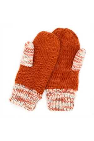 S30-1-1-MI-MG0057RU-MULTICOLOR CUFF AND THUMB FLEECE MITTENS-RUST/6PCS (NOW $5.00 ONLY)