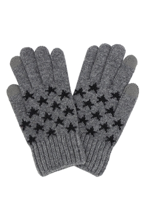 S30-1-1-MG0058D/GR-KNIT STAR SMART GLOVES-DARK GRAY/6PCS