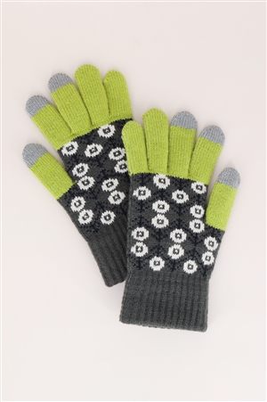 S30-1-1-MG0073-LM - AZTEC KNIT SMART TOUCH GLOVES
-LIME/6PCS