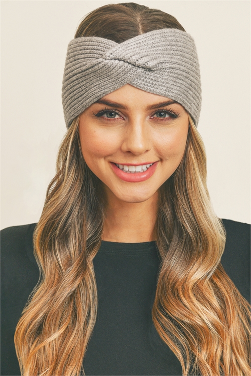 S30-1-1-MH0081GR-KNIT TWIST HEADBAND-GRAY/6PCS  (NOW $2.75 ONLY!)