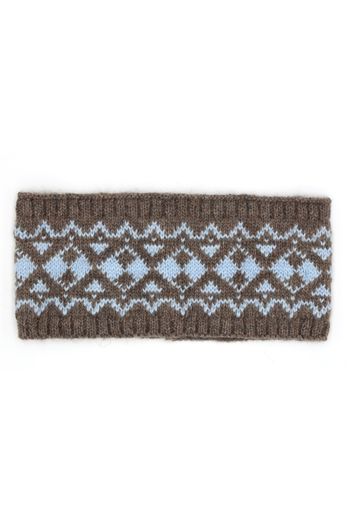 S30-1-1-MI-MH0087TP-AZTEC PATTERN EAR WARMER HEADBAND-TAUPE/6PCS (NOW $2.50 NLY!)