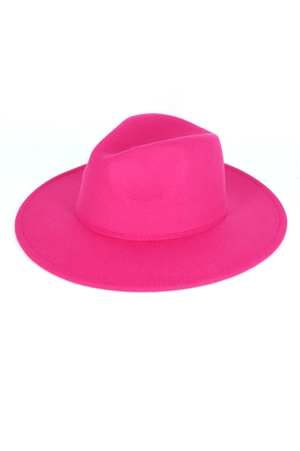 S30-1-1-MI-MH0125-HPK - SOLID PANAMA HAT-HOT PINK/6PCS