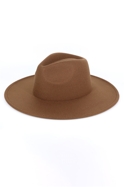 S30-1-1-MH0142-BR - SOLID PANAMA HAT-BROWN/6PCS