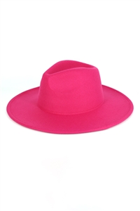 S30-1-1-MH0142-HPK - SOLID PANAMA HAT
-HOT PINK/6PCS