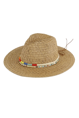 S30-1-1-MH0151-TP - MULTI BANDS STRAW SUN HAT-TAUPE/6PCS