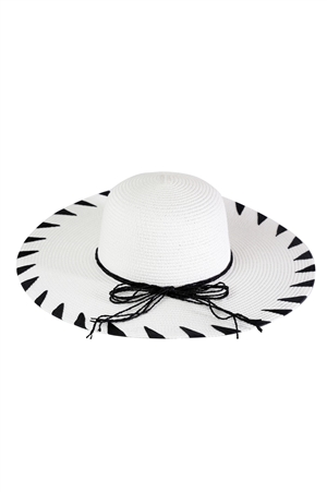 S30-1-1-MH0167-WH - HANDMADE EDGE DETAILED FLOPPY HAT-WHITE/6PCS