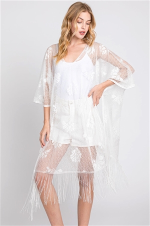 S30-1-1-MS0362-WH - FLORAL LACE PONCHO WITH TASSEL
-WHITE/6PCS