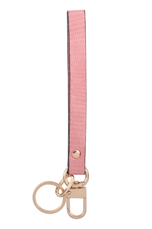 S21-4-4-MK427-1PINK-PINK SNAKESKIN LOOP BAND KEYCHAIN/6PCS (NOW $2.00 ONLY!)