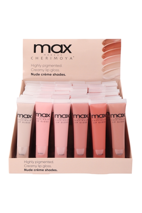 S26-3-5-MLC8309-P - NUDE MAX LIP GLOSS HIGHLY PIGMENTED CREAMY LIP GLASS/48PCS