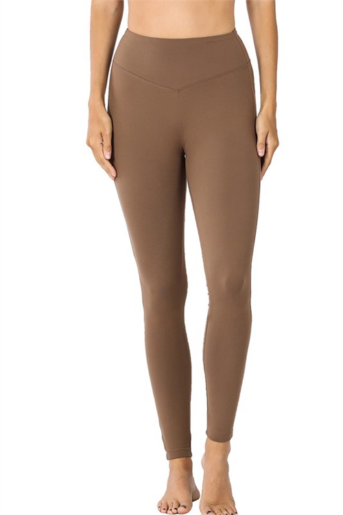 S10-1-1-MP-3239AB-I-MC - PREMIUM MICROFIBER WIDE WAISTBAND LEGGINGS- MOCHA 1-1-2-2