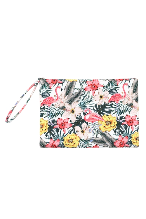 S30-1-1-MP0120 - TROPICAL HISBISCUS FLAMINGO POUCH /6PCS (NOW $2.00 ONLY!)