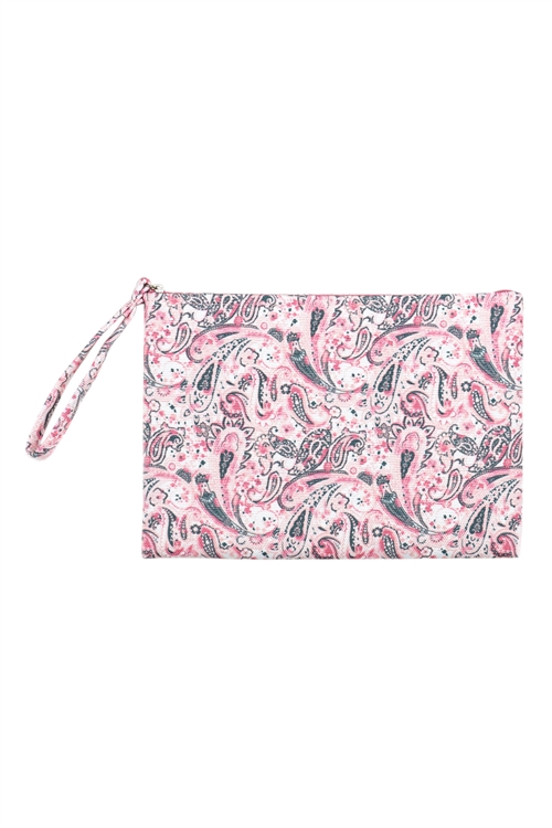 S27-9-2-MP0125PK - PAISLEY POUCH PINK/6PCS