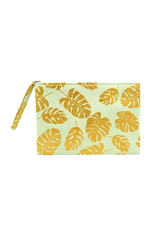 S26-5-4-MP0185MT-1 - GOLD FOIL TROPICAL LEAVES POUCH MINT/1PC