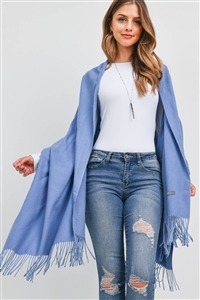 S19-9-2-MI-MS0077DB-1 - SUPER SOFT SOLID CASHMERE FEEL SCARF VISCOSE - DUSKY BLUE/1PC