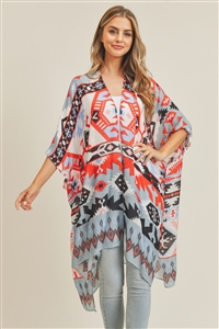 S30-1-1-MI-MS0241DB - AZTEC KIMONO - DUSKY BLUE/6PCS (NOW $7.75 ONLY)