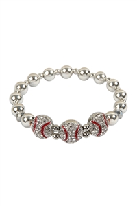 SA3-3-4-MYB1124BAS BCC BASEBALL STRETCH CHARM BRACELET/6PCS