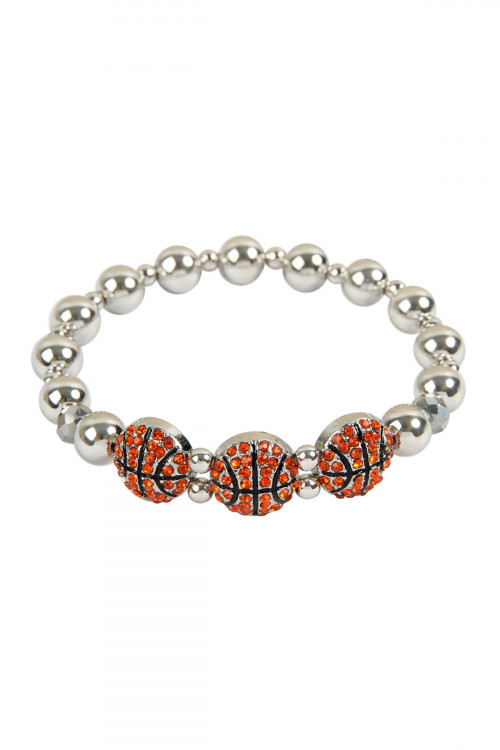 S4-6-2-MYB1124BSK BCC BASKETBALL STRETCH CHARM BRACELET/6PCS