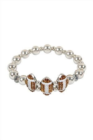 S18-3-4-MYB1124FT-1 BCC FOOTBALL STRETCH CHARM BRACELET/1PC