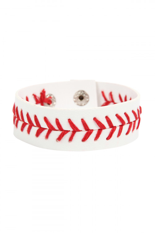 S20-3-2-AMYB1143 SPORTS BASEBALL LEATHER BRACELET/6PCS (NOW $1.00 ONLY!)