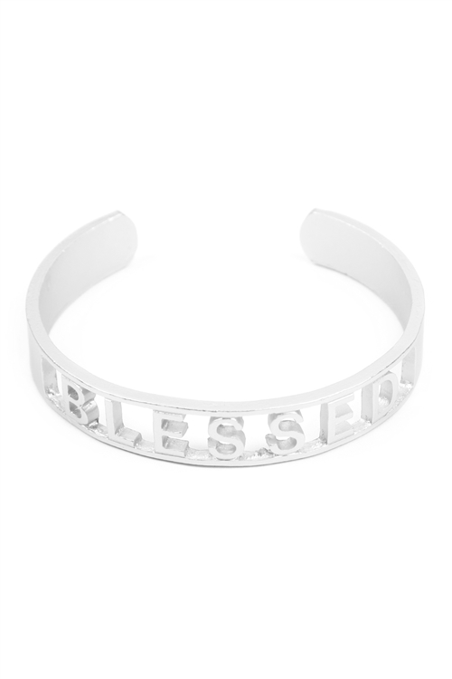 S29-2-2-MYB1410MSBLE-BLESSED BANGLE BRACELET-MATTE SILVER/6PCS