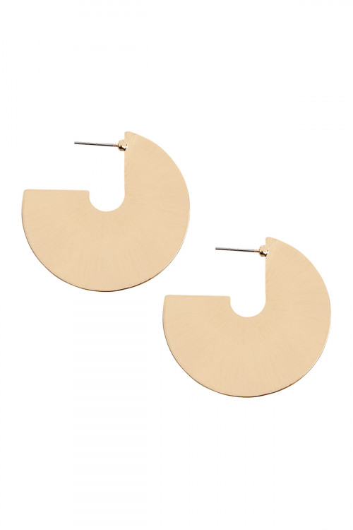 S6-6-2-MYE1031G GOLD 3/4 METAL DISC POST EARRINGS/6PAIRS