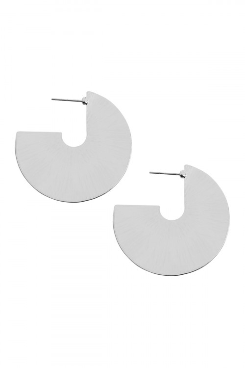 S6-6-2-MYE1031R SILVER 3/4 METAL DISC POST EARRINGS/6PAIRS