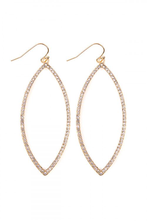 A2-6-5-MYE1046GDCL GOLD CLEAR OPEN MARQUISE RHINESTONE EARRINGS/6PAIRS