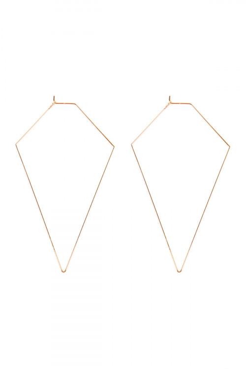 A2-3-3-MYE1127G GOLD DIAMOND SHAPE WIRED EARRINGS/6PAIRS