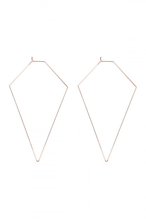 A2-3-3-MYE1127RG ROSE GOLD DIAMOND SHAPE WIRED EARRINGS/6PAIRS