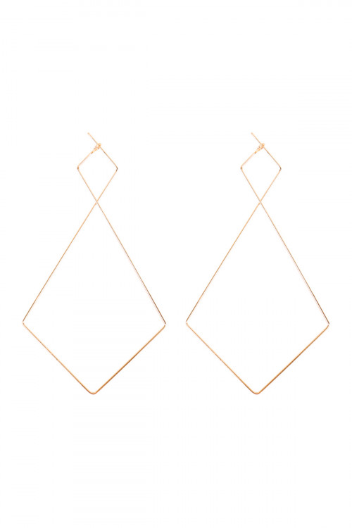 A2-3-3-MYE1128G GOLD DIAMOND GEOMETRIC SHAPE WIRED EARRINGS/6PAIRS