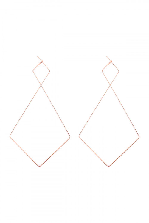 A2-3-2-MYE1128RG ROSE GOLD DIAMOND GEOMETRIC SHAPE WIRED EARRINGS/6PAIRS