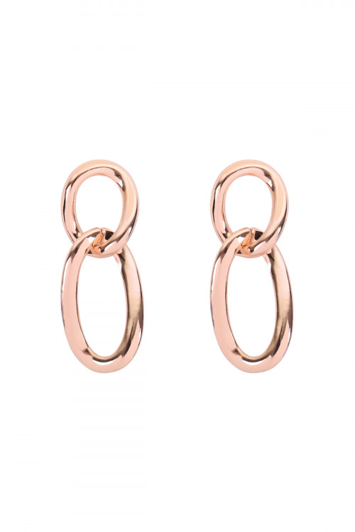 SA3-2-4-MYE1142RG ROSE GOLD 1.5" INCH OVAL TWIST WIRED POST LINK EARRINGS/6PAIRS